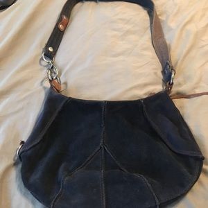 Lucky Brand genuine leather suede blue bag